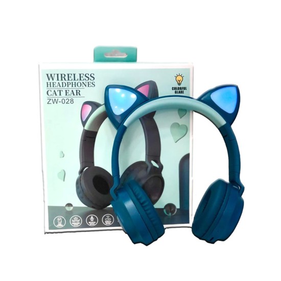 CAT EAR BLUETOOTH HEADPHONE WIRELESS ZW-028 GREEN CAT EAR BLUETOOTH HEADPHONE WIRELESS ZW-028 GREEN